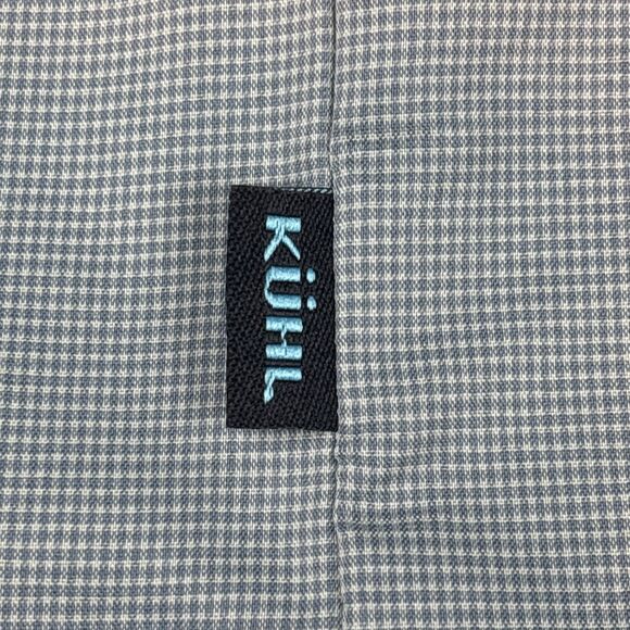 Kuhl Men's Stealth Light Teal Plaid Short Sleeve Snap Lightweight Shirt - M - Picture 7 of 13